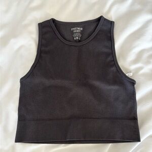 Streetwear Society Charcoal Ribbed Crop Top